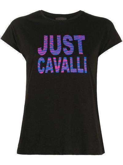 Just Cavalli футболка с зебровым принтом и логотипом S04GC0374N21463