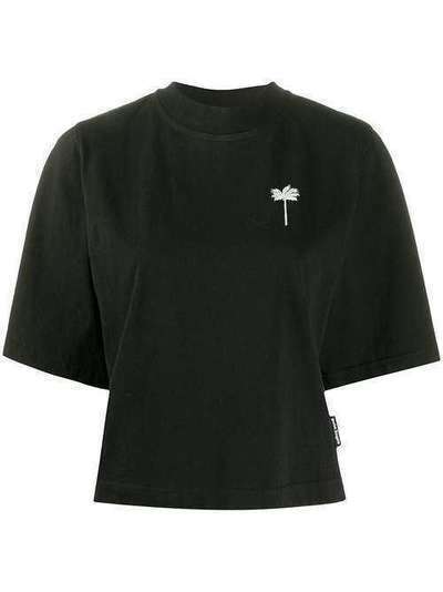 Palm Angels укороченная футболка с узором PWAA020S20JER0031001
