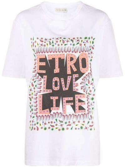 Etro футболка с короткими рукавами и надписью 137219507