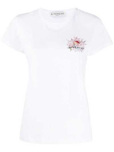 Givenchy футболка узкого кроя с цветочной вышивкой BW705Z3Z35