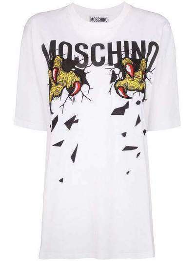 Moschino футболка с принтом и логотипом A07190540