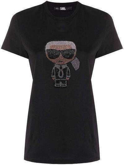 Karl Lagerfeld футболка Ikonik Karl со стразами 201W1700999