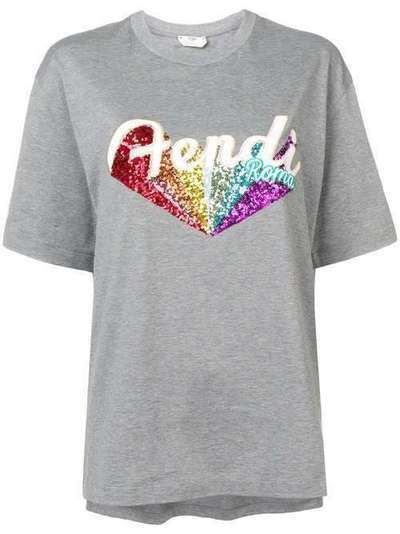 Fendi футболка с вышитым логотипом FS7011A5HU