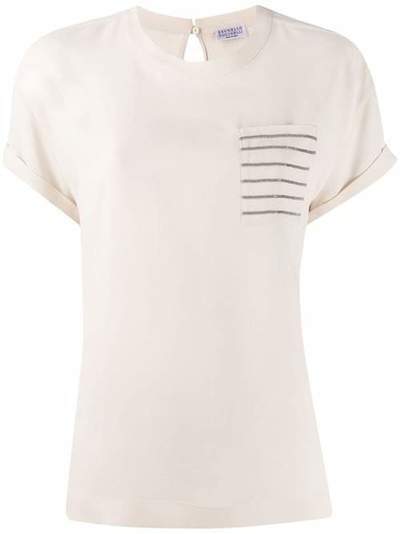 Brunello Cucinelli крепдешиновая футболка с короткими рукавами MF906DU810C2350