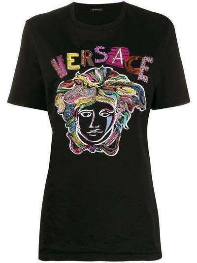 Versace футболка с декором Medusa A86064A228806
