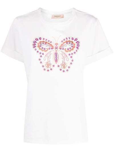 Twin-Set butterfly embroidered T-shirt 201TT2170
