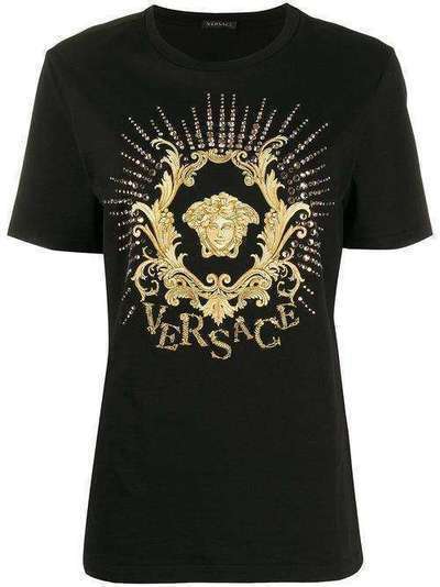 Versace футболка с вышитым декором Medusa A85755A228806