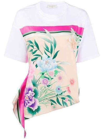 Sandro Paris футболка с цветочным принтом и завязками сбоку SFPTS00369