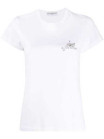Givenchy футболка с кристаллами и логотипом BW707YG0K3