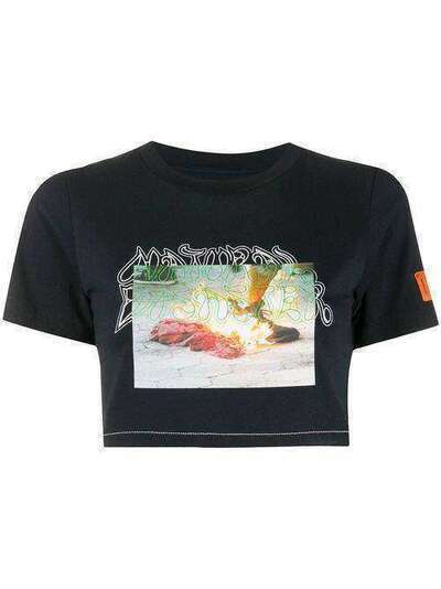Heron Preston укороченная футболка с принтом HWAA017R209140201088