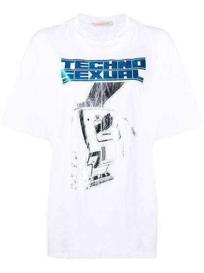 Christopher Kane футболка с принтом Techno Sexual RE20TS442MEDIUMWEIGHTJERSEYWHITE