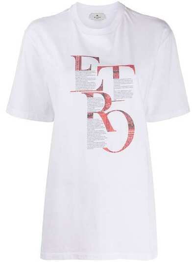Etro удлиненная футболка с графичным принтом 192409039