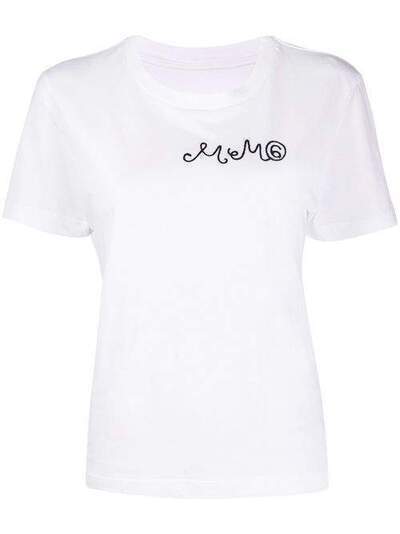 Mm6 Maison Margiela футболка с вышитым логотипом S32GC0561S23588