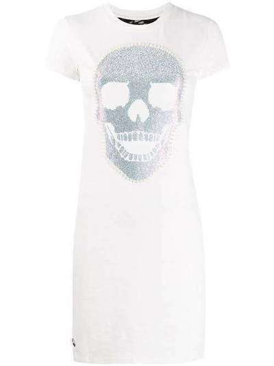 Philipp Plein платье-футболка с декором Skull P19CWRG1067PTE003N