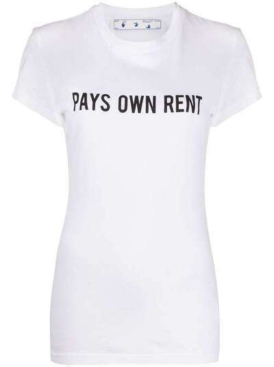 Off-White футболка с принтом Pays Own Rent