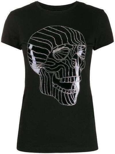 Philipp Plein футболка с декором Skull S20CWTK1913PKN002N