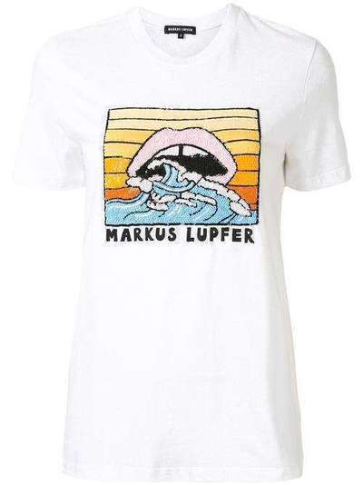 Markus Lupfer футболка с логотипом и пайетками TEE404