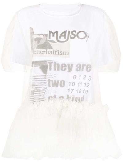 MM6 Maison Margiela футболка с тюлем S62GD0046S23588
