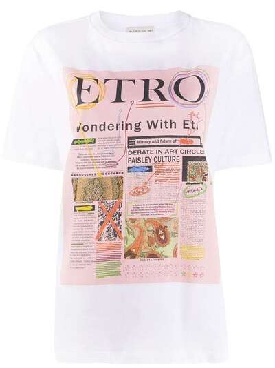 Etro футболка с графичным принтом и логотипом 137219592
