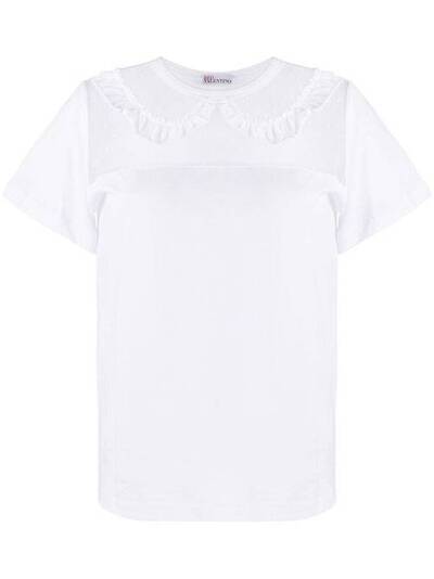 RedValentino футболка с кружевными вставками TR0MG05Q52M