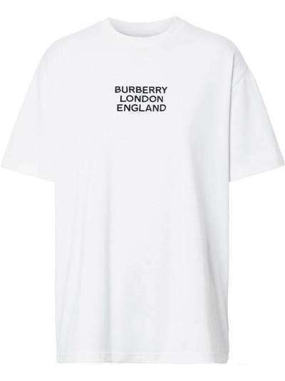 Burberry футболка оверсайз с вышитым логотипом 8021176