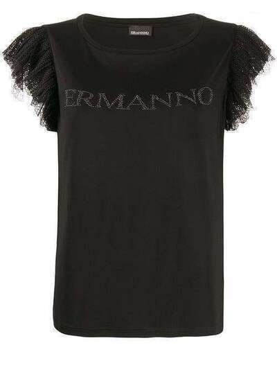 Ermanno Scervino декорированная футболка с сетчатыми оборками TS07JVI