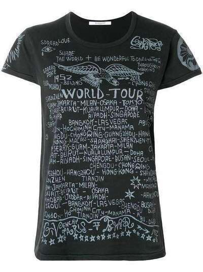 Givenchy футболка с принтом 'World Tour' BW702V3013