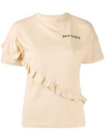 Palm Angels футболка с воротником-стойкой и оборками PWAA013E194130026110