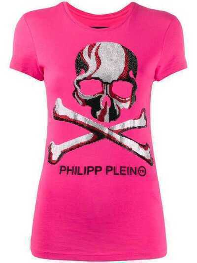 Philipp Plein футболка с круглым вырезом и принтом Skull A19CWTK1801PTE003N