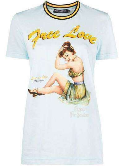 Dolce & Gabbana футболка с принтом Free Love F8L61TFI7TA