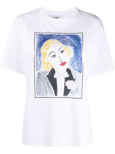 Victoria Victoria Beckham футболка с принтом Marlene Dietrich 2320JTS001776A
