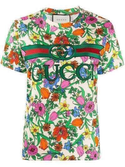 Gucci футболка Pop Flora с короткими рукавами 580762XJCB3