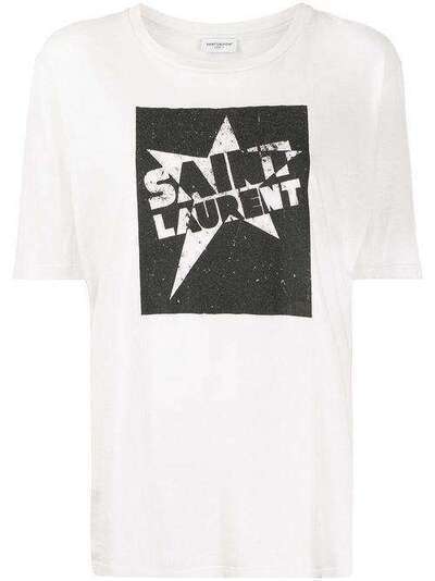 Saint Laurent футболка оверсайз с логотипом 614274YBRU2