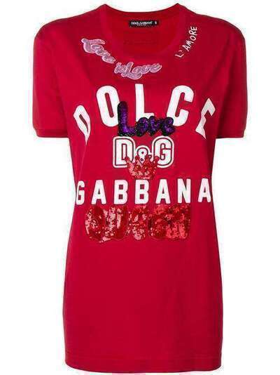 Dolce & Gabbana футболка с нашивкой-логотипом F8K74ZG7QGE