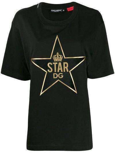 Dolce & Gabbana футболка с нашивкой DG Star F8L89ZG7VDT