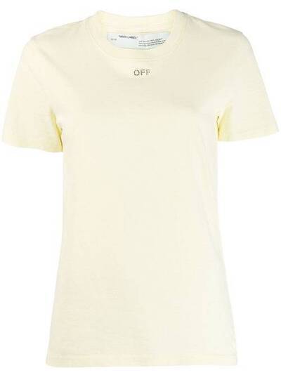 Off-White футболка с декорированным логотипом OWAA049E19B070656060