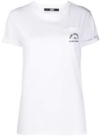 Karl Lagerfeld футболка с карманом и логотипом 201W1703100