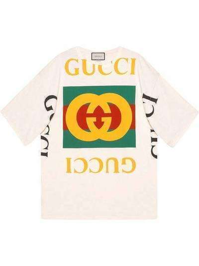 Gucci футболка свободного кроя с логотипом 539080XJA9C