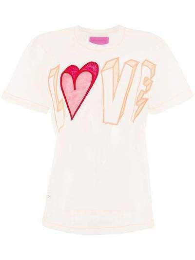 Viktor & Rolf футболка с вышивкой Love 1ESOFTTULLEPEACH