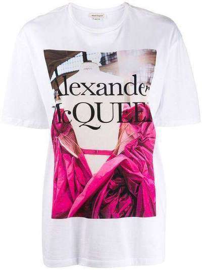 Alexander McQueen футболка с цветочным принтом 610895QZAAZ