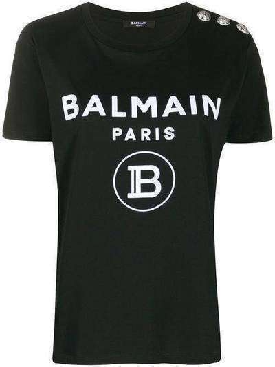 Balmain logo button T-shirt TF01350I386