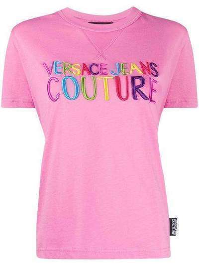 Versace Jeans Couture футболка с круглым вырезом и вышитым логотипом B2HVB7G330382