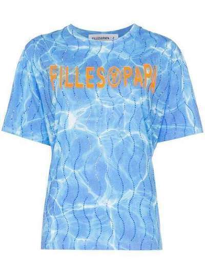 Filles A Papa футболка Splash с логотипом и декором из кристаллов 27SPLASHCRYSTALCOTTON