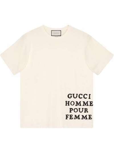 Gucci футболка оверсайз с аппликацией 539081XJA5P