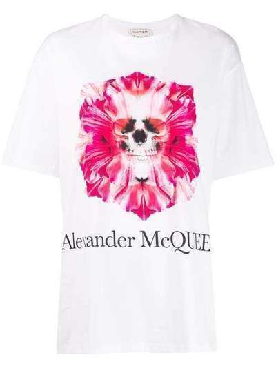 Alexander McQueen футболка с цветочным принтом 611029QZAA8