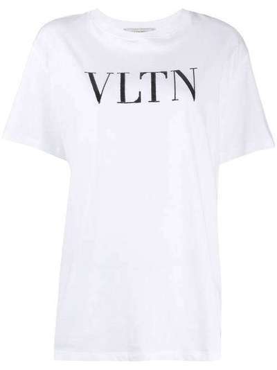 Valentino футболка с пайетками и логотипом VLTN