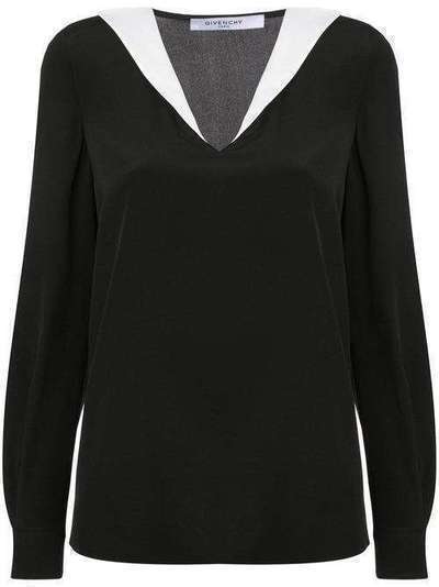 Givenchy блузка с контрастным воротником BW60ER10JX
