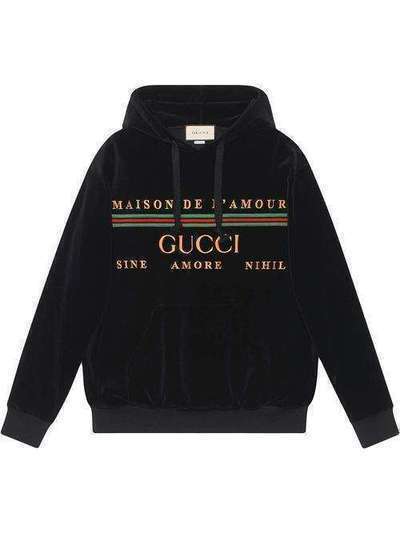 Gucci худи с вышитым логотипом 595773XJBT1