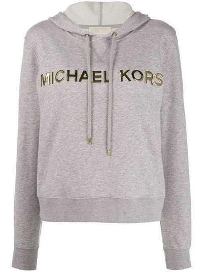 Michael Michael Kors декорированное худи с логотипом металлик MH95MD997F036