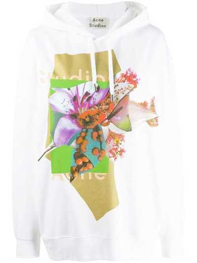 Acne Studios logo and floral print hooded sweater AI0029